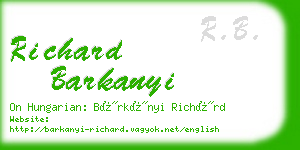 richard barkanyi business card